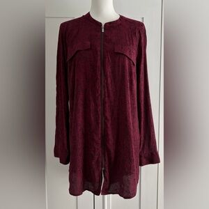 Rock & Republic Burgundy Textured Button-Front Shirt